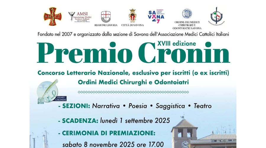 Clicca per accedere all'articolo 18° edizione del Premio Cronin: concorso letterario nazionale per i medici iscritti (o ex iscritti) all'Ordine