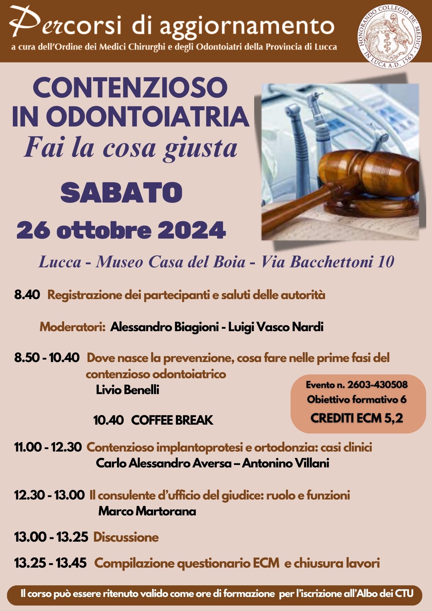 Contenzioso in odontoiatria 26 ottobre 2024