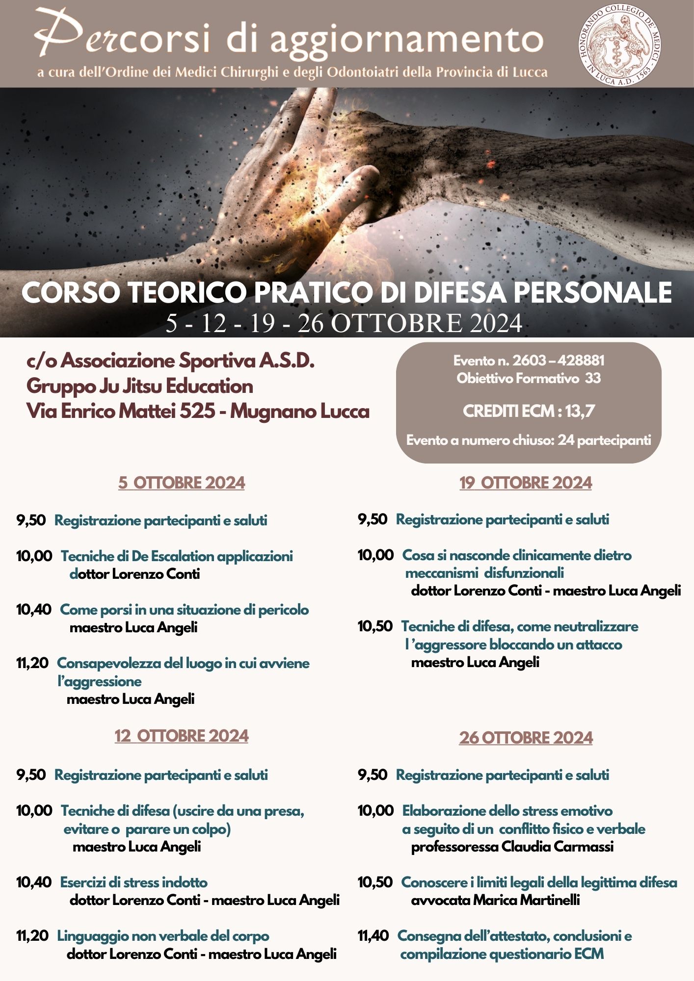 DIFESA PERSONALE 5 OTTOBRE 2024